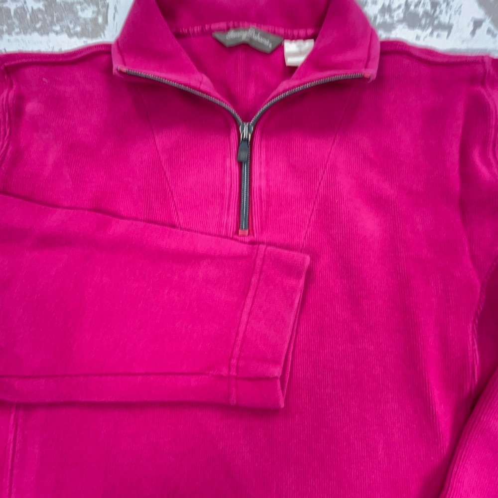 Tommy Bahama Sweater Women XS Pink Knit Sweatshirt Quarter Zip Pull Over Ladies* - Picture 3 of 10